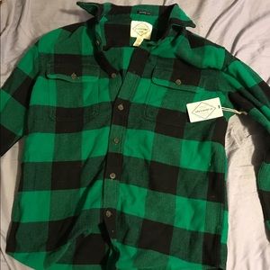 Men’s Large Green and Black Flannel